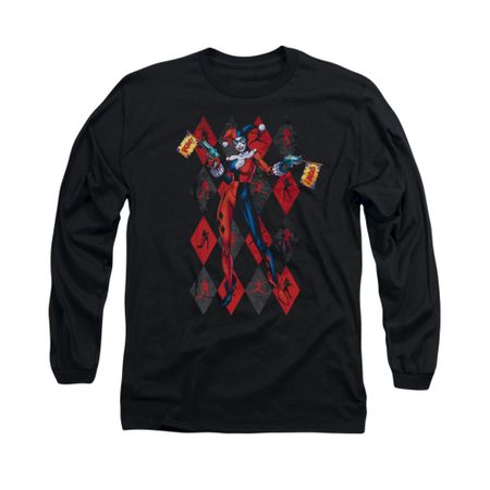 Harley Quinn Shirt Pow Pow Long Sleeve Black Tee T-Shirt