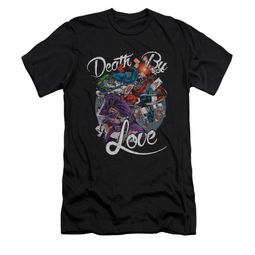 Harley Quinn Shirt Slim Fit Death By Love Black T-Shirt