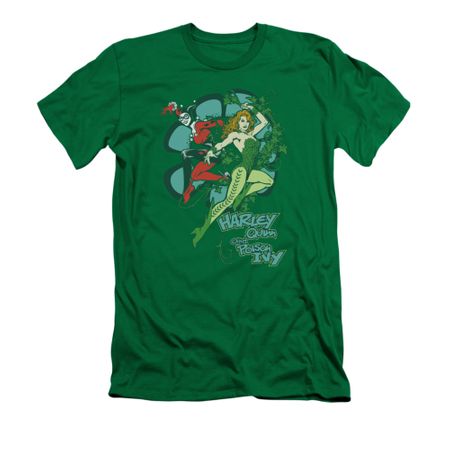 Harley Quinn Shirt Slim Fit Harley And Ivy Kelly Green T-Shirt