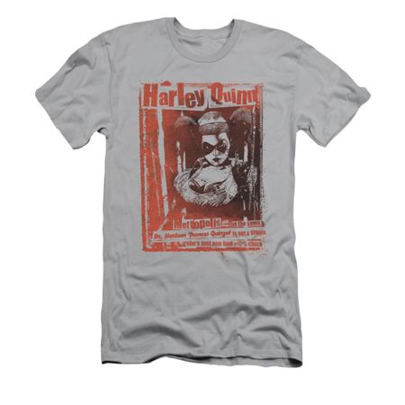 Harley Quinn Shirt Slim Fit One Bad Chick Silver T-Shirt