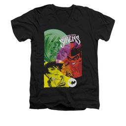 Harley Quinn Shirt Slim Fit V-Neck Gotham Sirens Black T-Shirt Harley Quinn Shirt Slim Fit V-Neck Gotham Sirens Black T-Shirt