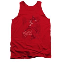 Harley Quinn Shirt Tank Top Faded Sketch Red Tanktop