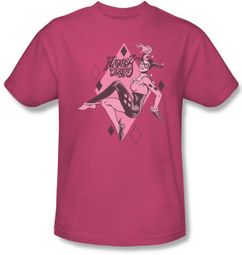 Harley Quinn T-shirt - Harley Quinn Batman Adult Hot Pink Tee