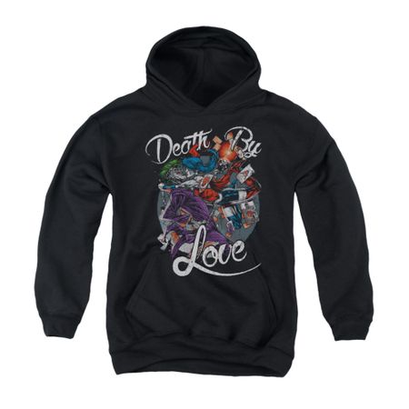 Harley Quinn Youth Hoodie Death By Love Black Kids Hoody