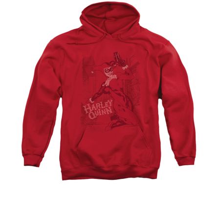 Harley Quinn Youth Hoodie Faded Sketch Red Kids Hoody