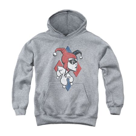 Harley Quinn Youth Hoodie Profile Athletic Heather Kids Hoody