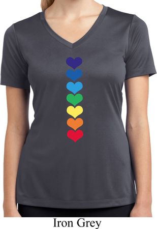 Heart Chakras Ladies Moisture Wicking V-neck Shirt