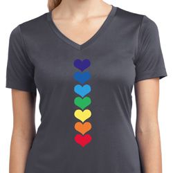Heart Chakras Ladies Moisture Wicking V-neck Shirt