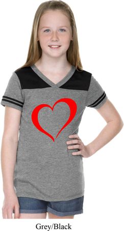 Heart Outline Girls Football Shirt