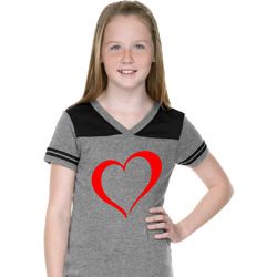 Heart Outline Girls Football Shirt Heart Outline Girls Football Shirt