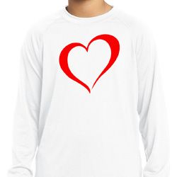 Heart Outline Kids Moisture Wicking Long Sleeve Shirt Heart Outline Kids Moisture Wicking Long Sleeve Shirt