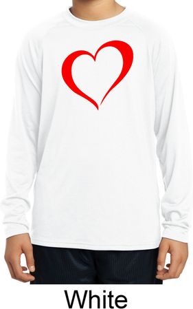 Heart Outline Kids Moisture Wicking Long Sleeve Shirt