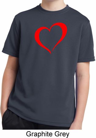 Heart Outline Kids Moisture Wicking Shirt