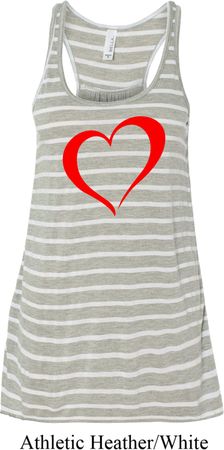 Heart Outline Ladies Flowy Racerback Tanktop