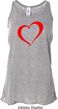Heart Outline Ladies Flowy Racerback Tanktop