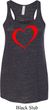Heart Outline Ladies Flowy Racerback Tanktop