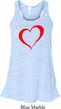 Heart Outline Ladies Flowy Racerback Tanktop