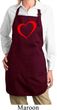 Heart Outline Ladies Full Length Apron with Pockets