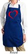 Heart Outline Ladies Full Length Apron with Pockets