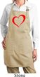 Heart Outline Ladies Full Length Apron with Pockets