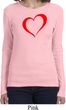 Heart Outline Ladies Long Sleeve Shirt