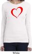 Heart Outline Ladies Long Sleeve Shirt