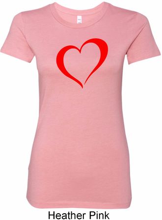 Heart Outline Ladies Longer Length Shirt