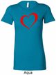 Heart Outline Ladies Longer Length Shirt