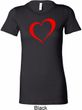 Heart Outline Ladies Longer Length Shirt
