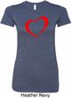 Heart Outline Ladies Longer Length Shirt