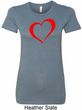 Heart Outline Ladies Longer Length Shirt