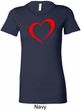 Heart Outline Ladies Longer Length Shirt