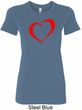 Heart Outline Ladies Longer Length Shirt
