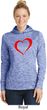 Heart Outline Ladies Moisture Wicking Hoodie