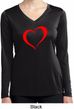 Heart Outline Ladies Moisture Wicking Long Sleeve Shirt