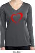 Heart Outline Ladies Moisture Wicking Long Sleeve Shirt