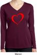 Heart Outline Ladies Moisture Wicking Long Sleeve Shirt