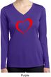 Heart Outline Ladies Moisture Wicking Long Sleeve Shirt