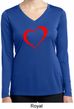Heart Outline Ladies Moisture Wicking Long Sleeve Shirt