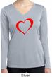 Heart Outline Ladies Moisture Wicking Long Sleeve Shirt