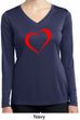 Heart Outline Ladies Moisture Wicking Long Sleeve Shirt