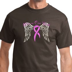 Heaven Can Wait Mens Breast Cancer Awareness Shirts