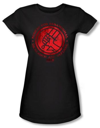 Hellboy II The Golden Army Juniors T-shirt BPRD Logo Black Shirt