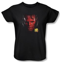 Hellboy II The Golden Army Ladies T-shirt Hellboy Head Black Shirt