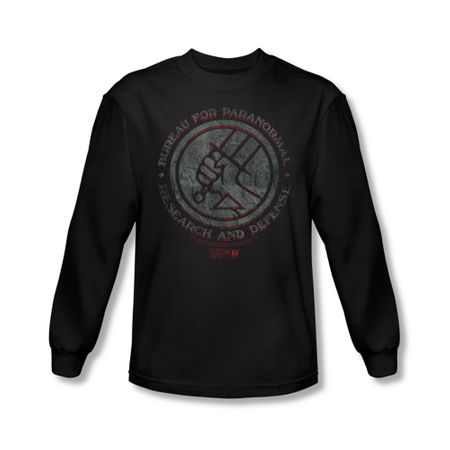 Hellboy II The Golden Army Shirt Bprd Stone Long Sleeve Black Tee T-Shirt