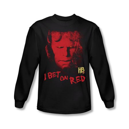 Hellboy II The Golden Army Shirt I Bet On Red Long Sleeve Black Tee T-Shirt