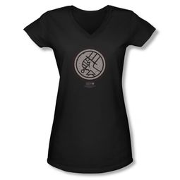 Hellboy II The Golden Army Shirt Juniors V Neck Mignola Style Logo Black Tee T-Shirt Hellboy II The Golden Army Shirt Juniors V Neck Mignola Style Logo Black Tee T-Shirt