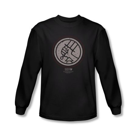 Hellboy II The Golden Army Shirt Mignola Style Logo Long Sleeve Black Tee T-Shirt