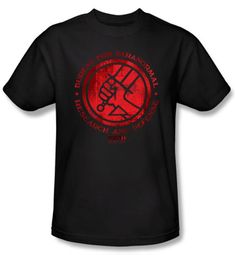 Hellboy II The Golden Army T-shirt BPRD Logo Adult Black Tee Shirt