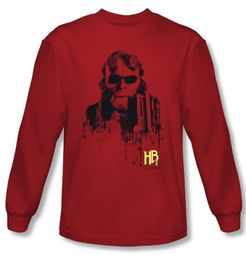 Hellboy II The Golden Army T-shirt Splatter Gun Red Long Sleeve Shirt
